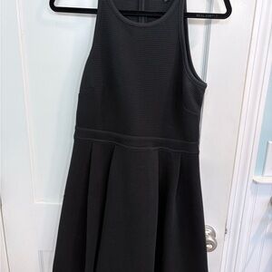 Black Textured Fit & Flare Skater Dress Size Medium